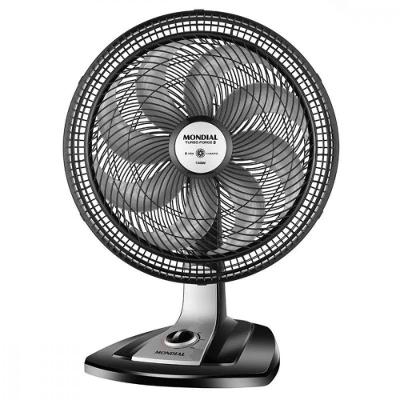 Ventilador de Mesa Mondial 140W 40cm 8 Pás 3 Velocidades Preto com Prata NVT-40 8P 220V