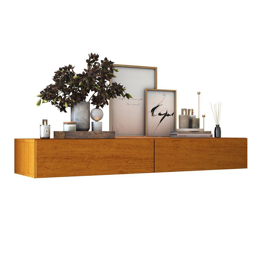 Aparador Buffet Suspenso 110cm Em Mdf Sala Hall De Entrada Naturale - 2