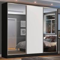 Guarda Roupa Madesa Zurique 3 Porta de Correr c/Espelhos PeB - 1