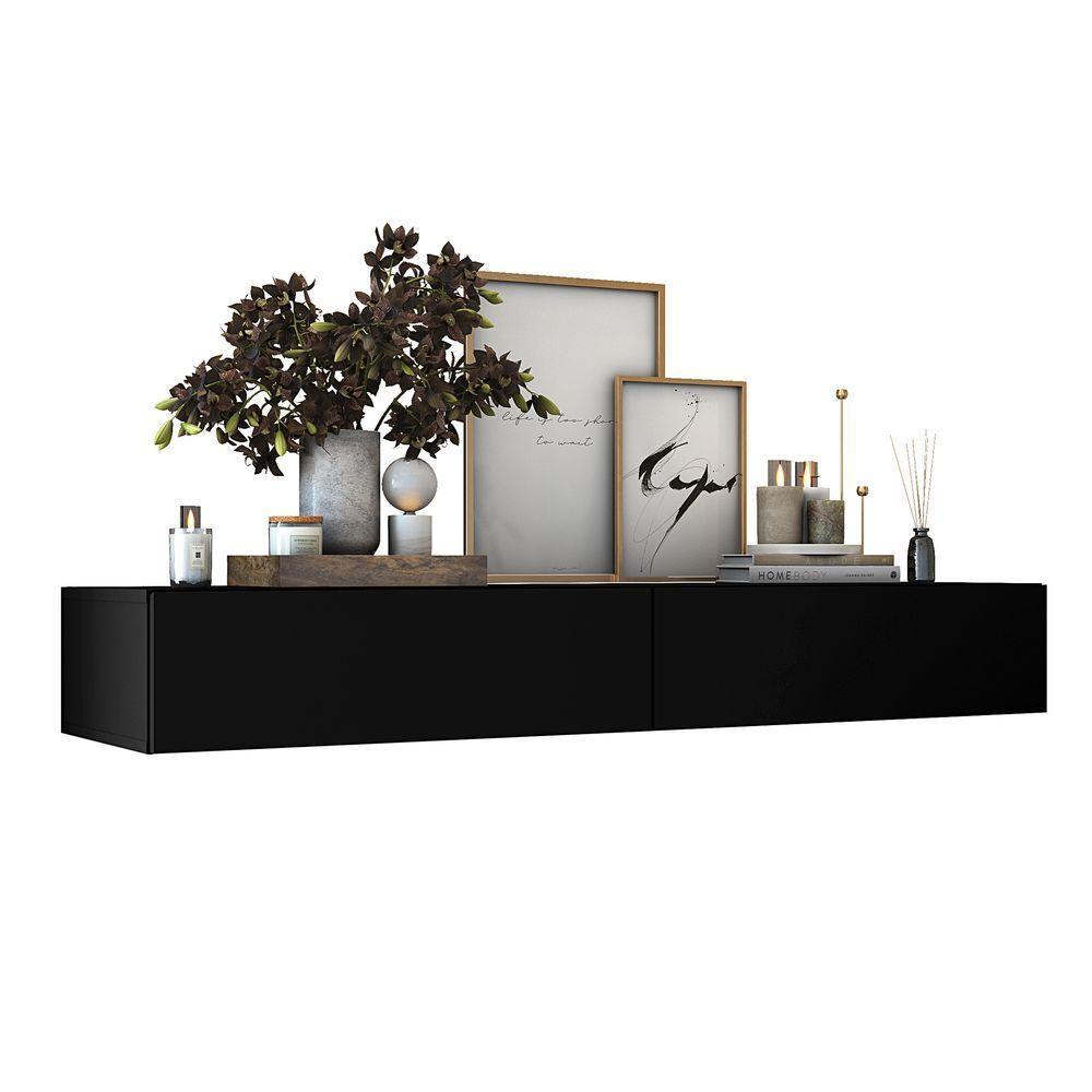 Aparador Bancada 110cm Suspenso 2 Gavetas Em Mdf Estilo Clássico Branco - 6