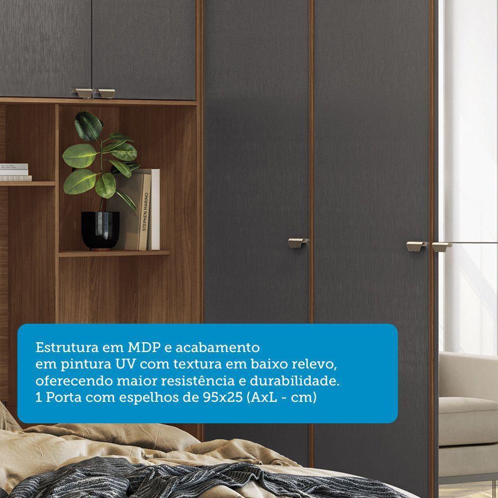 Guarda Roupa De Canto Com 7 Portas E 4 Gavetas E Cabeceira Lugano Santos Andirá Jatoba/grafitte - 7