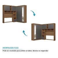 Guarda Roupa De Canto Com 7 Portas E 4 Gavetas E Cabeceira Lugano Santos Andirá Jatoba/grafitte - 5