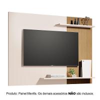 Painel Sala Suspenso Para Tv Até 55 Polegadas Menfis Off White Ripado - 2