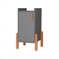 Buffet Aparador Sala Retrô 1 Porta Cantinho Do Café Poisedon Cinza - 2