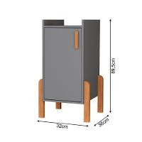 Buffet Aparador Sala Retrô 1 Porta Cantinho Do Café Poisedon Cinza - 4