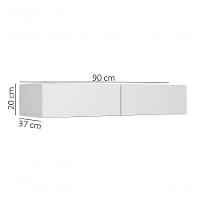 Aparador Suspenso 90cm 2 Gavetas Para Hall De Entrada Linha Alta Branco - 3