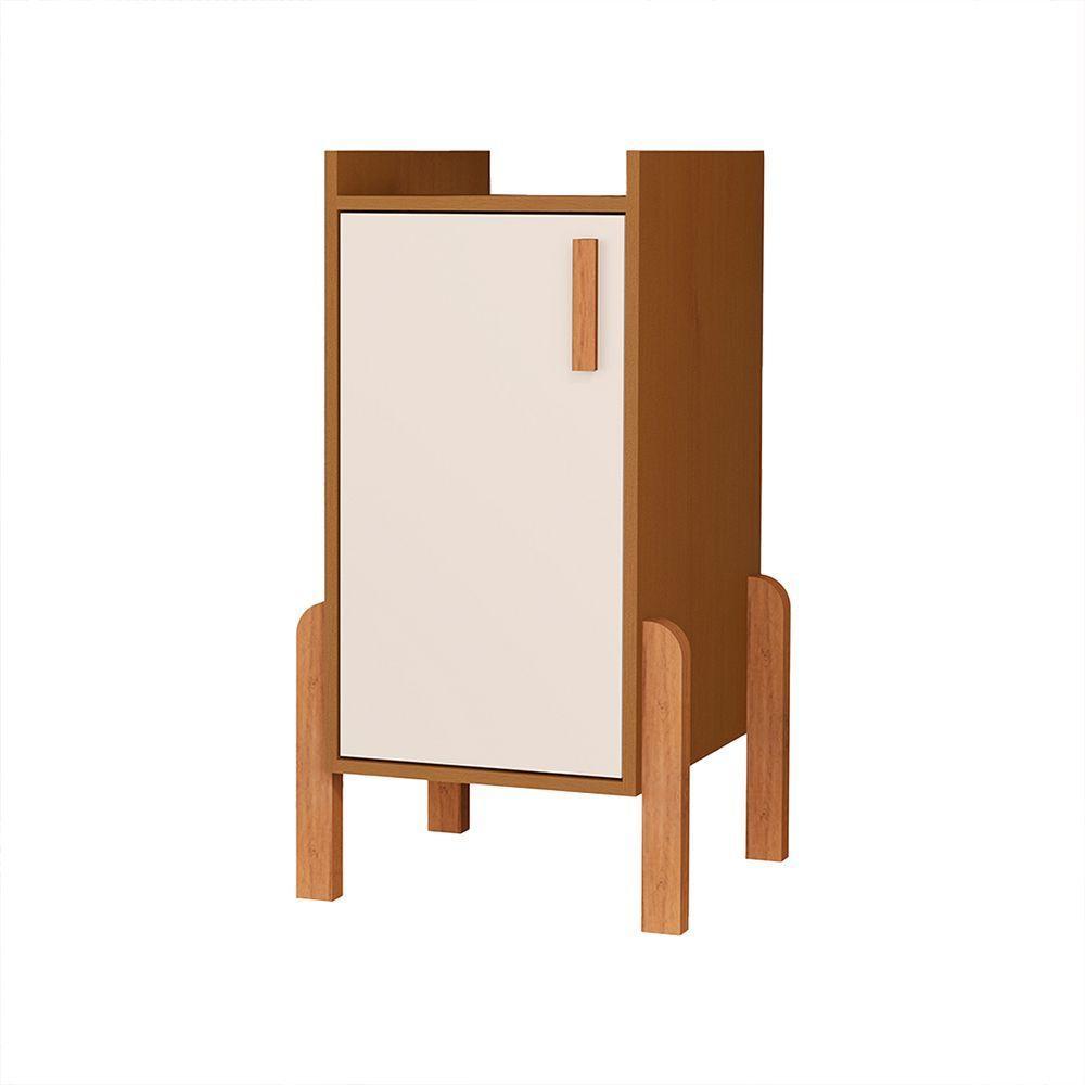 Buffet Aparador Sala Retrô 1 Porta Cantinho Do Café Poisedon Cedro Off White - 2