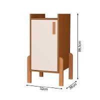 Buffet Aparador Sala Retrô 1 Porta Cantinho Do Café Poisedon Cedro Off White - 4