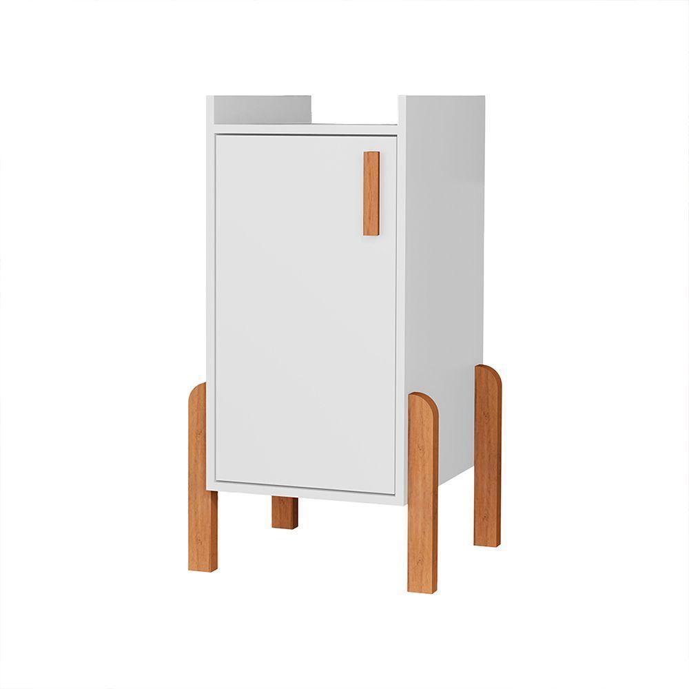 Buffet Aparador Sala Retrô 1 Porta Cantinho Do Café Poisedon Branco - 2