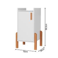 Buffet Aparador Sala Retrô 1 Porta Cantinho Do Café Poisedon Branco - 4