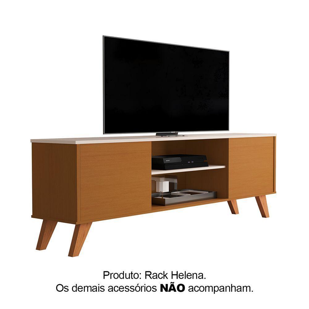 Rack Para Sala Tv Bancada Aparador Helena Ypê Off White - 2