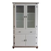 Cristaleira De Vidro E Madeira Antique Com 4 Portas E 1 Gaveta - 308 Cor (me) Laca Amêndoa - 3