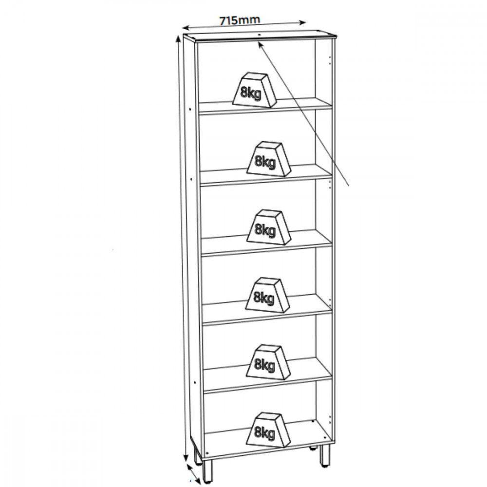 Cristaleira 2 Portas Com Vidro Reflecta Requinte Henn 71,5 Nature - 5
