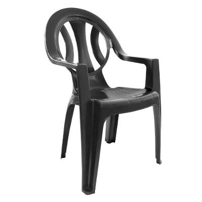 Poltrona Plástica Caixaplast Arcos Duoplastic Polipropileno Preto Duoplastic