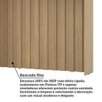 Cozinha Modulada Completa Com Bancada Ilha 8 Peças Com Tampo Freijó/freijó Brasil/Petala Rosa - 8