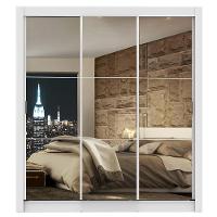 Guarda Roupa Lyon 3 Portas Correr com Espelho Branco Madesa