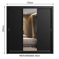 Guarda Roupa Casal Lyon 3 Portas de Correr 2 Gavetas Madesa - 3