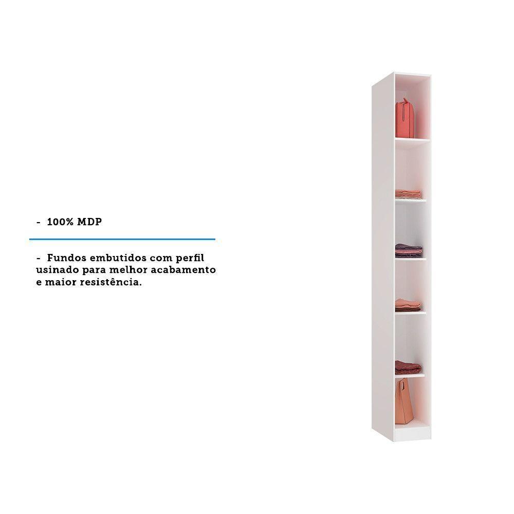 Guarda Roupa Closet Sem Porta 25,3cm 5 Prateleiras Branco - 3