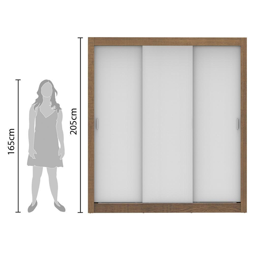 Guarda Roupa Casal Lyon 3 Portas de Correr 2 Gavetas Madesa - 5