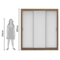 Guarda Roupa Casal Lyon 3 Portas de Correr 2 Gavetas Madesa - 5