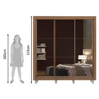 Guarda Roupa Mônaco Casal 3 Portas Correr Espelho Pés Madesa - 2