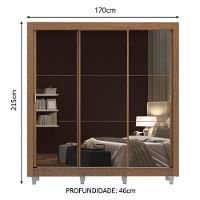 Guarda Roupa Mônaco Casal 3 Portas Correr Espelho Pés Madesa - 5