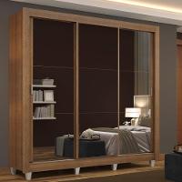 Guarda Roupa Mônaco Casal 3 Portas Correr Espelho Pés Madesa - 7