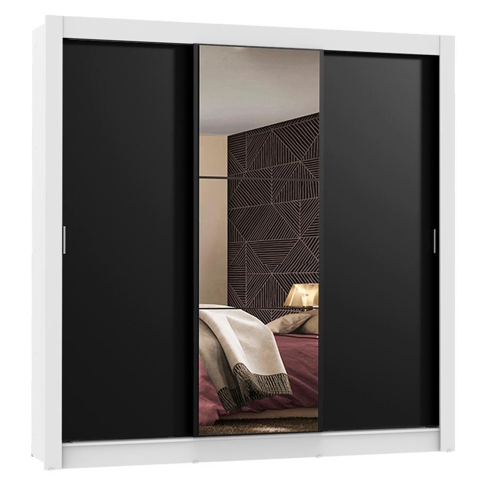 Guarda Roupa Casal Mônaco 3 Portas de Correr Espelho Madesa - 1