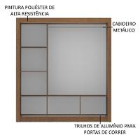 Guarda Roupa Casal Mônaco 3 Portas de Correr Espelho Madesa