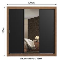 Guarda Roupa Casal Mônaco 3 Portas de Correr Espelho Madesa - 5