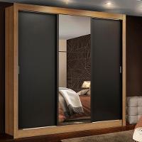 Guarda Roupa Casal Mônaco 3 Portas de Correr Espelho Madesa - 7