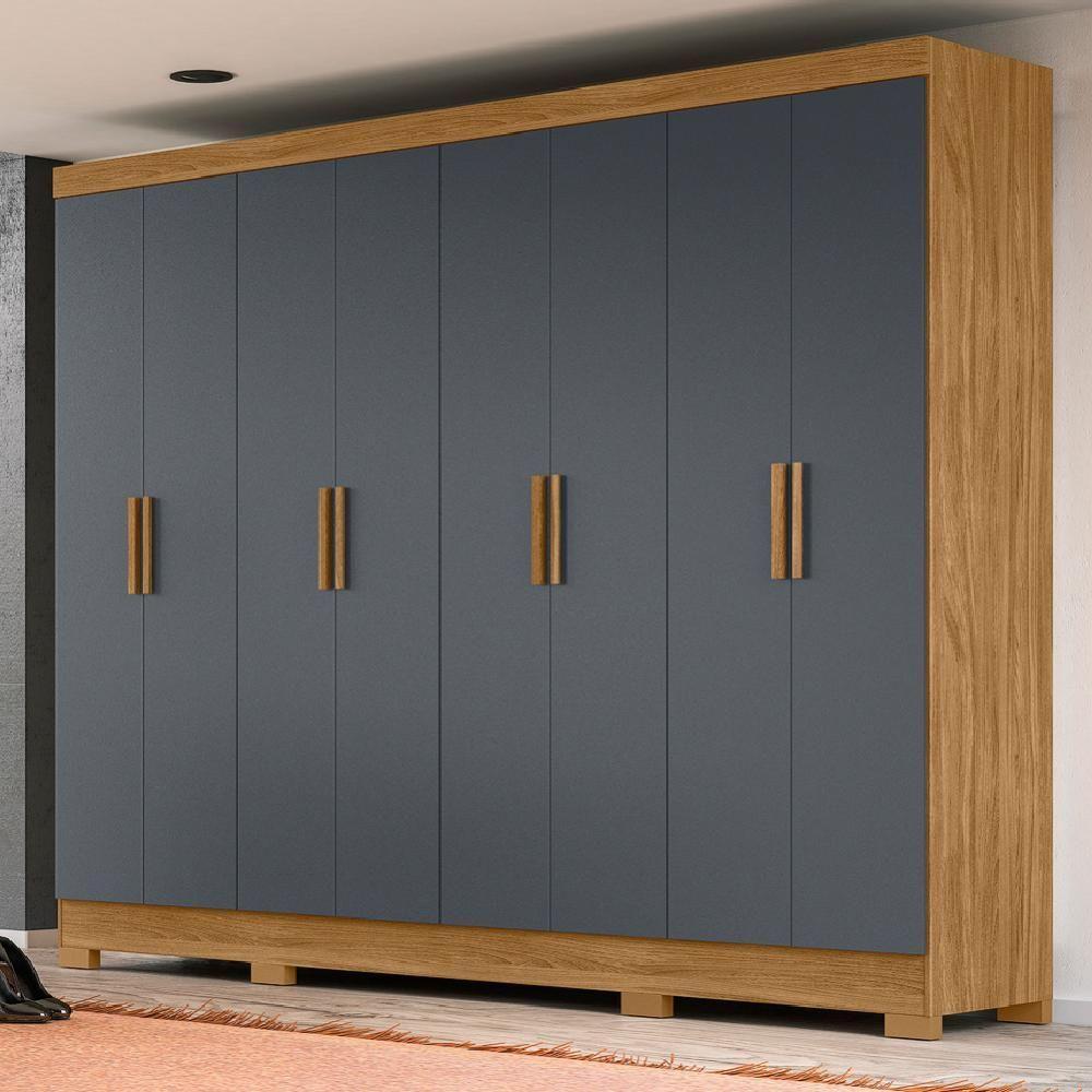 Guarda Roupas Casal 8 Portas 4 Gavetas Diplomata Moval Freijó-Cinza - 5