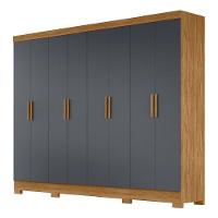 Guarda Roupas Casal 8 Portas 4 Gavetas Diplomata Moval Freijó-Cinza - 1