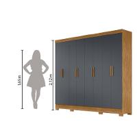 Guarda Roupas Casal 8 Portas 4 Gavetas Diplomata Moval Freijó-Cinza - 2