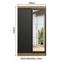 Guarda-roupa 2 Portas de Correr com Espelho 2 Gavetas Madesa
