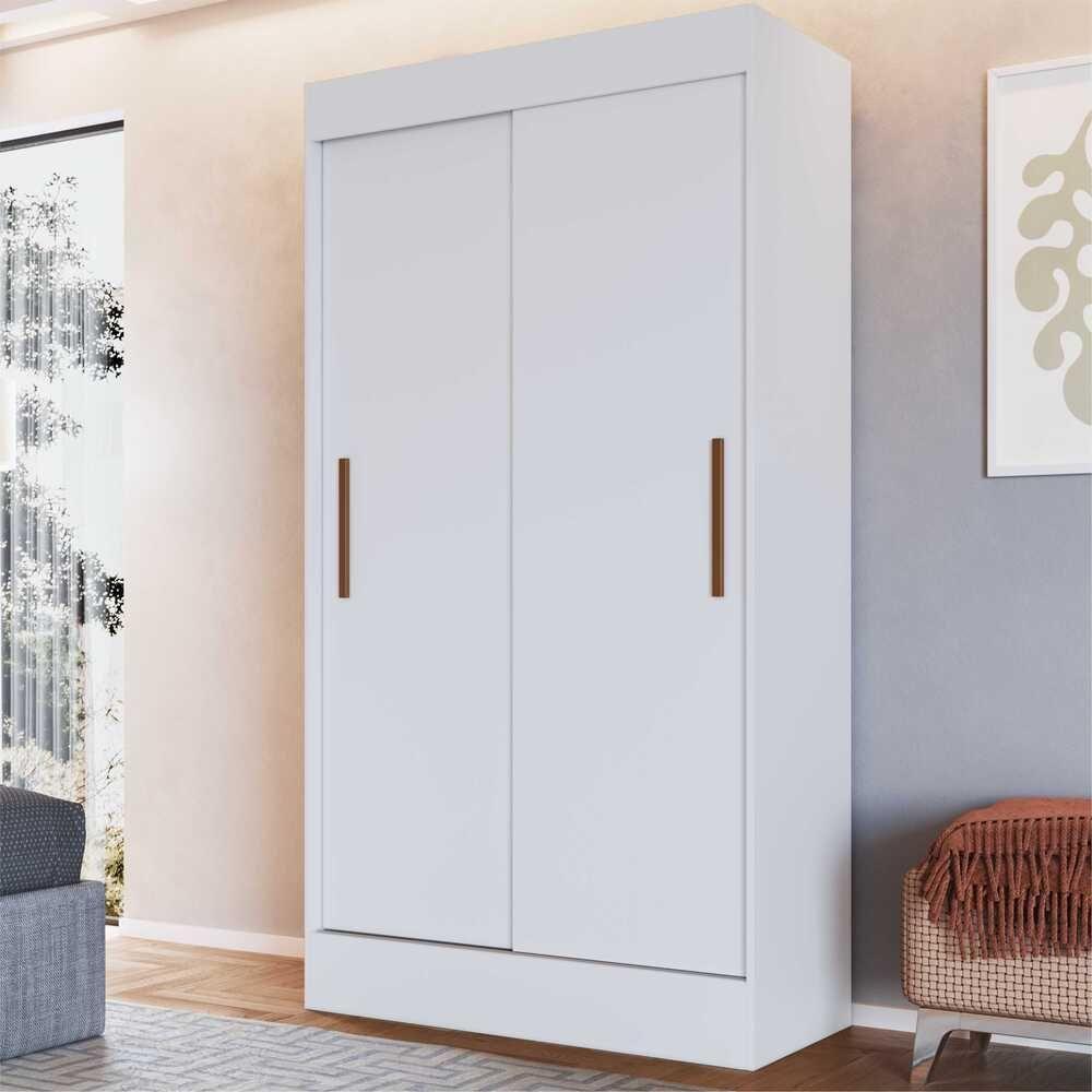 Guarda-Roupa 2 Portas Correr 2 Gavetas Milano Cr4143 Branco - 1
