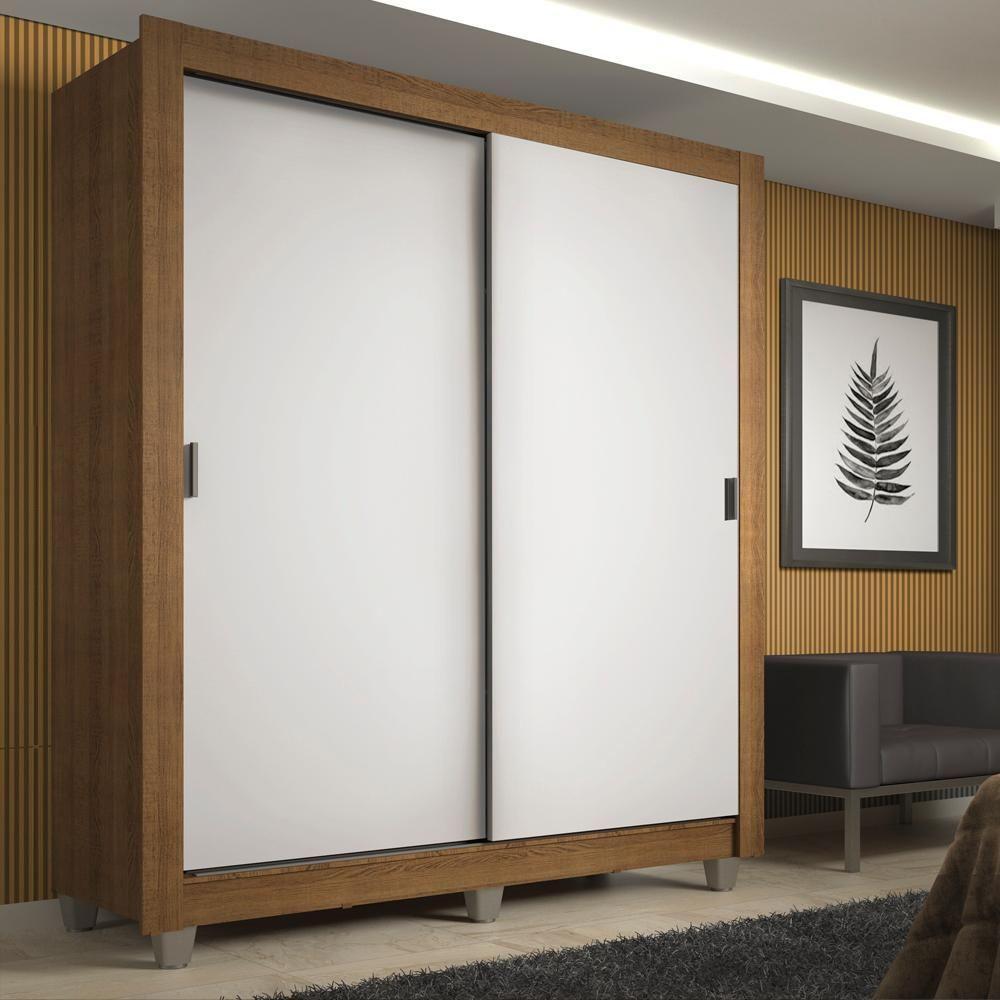 Guarda roupa Solteiro Madesa Denver 2 Portas Correr com Pés - 1