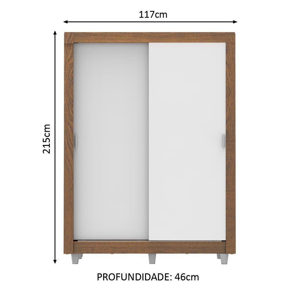 Guarda roupa Solteiro Madesa Denver 2 Portas Correr com Pés - 8