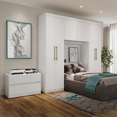 Guarda Roupa Casal Porto 6 Portas de Bater 2 Gavetas Branco MDP Móveis Carraro