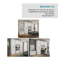 Guarda Roupa Solteiro 6 Portas 2 Gavetas Branco C/ Cabeceira