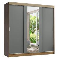 Guarda-roupa Casal Madesa Reno 3 Portas De Correr Com Espelho Rustic/Cinza - 2