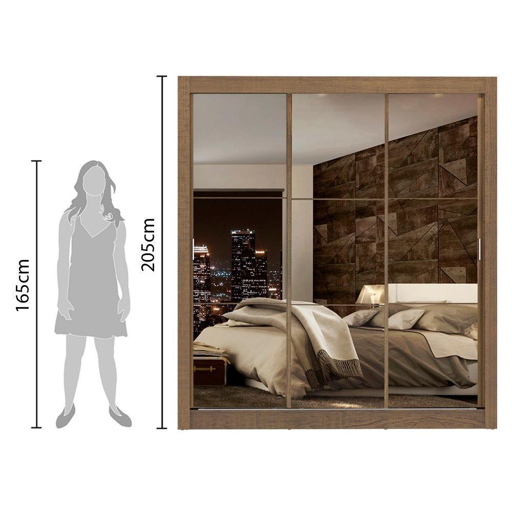 Guarda-Roupa Lyon Plus Portas Correr Espelho Rustic Madesa - 8