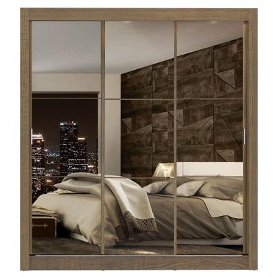 Guarda Roupa Casal Lyon Plus 3 Portas de Correr 4 Gavetas Rustic Rustic