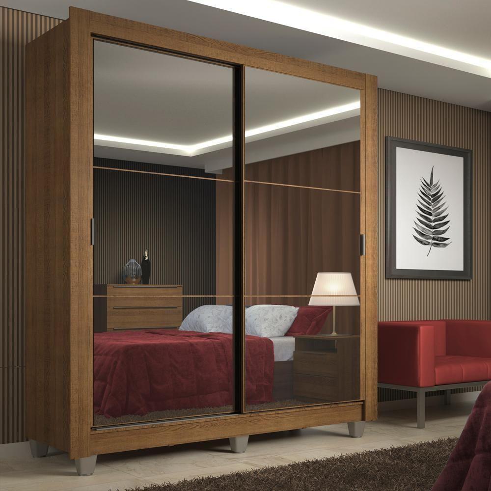 Guarda-Roupa Denver 2 Portas 2 Espelhos Rustic Madesa - 1