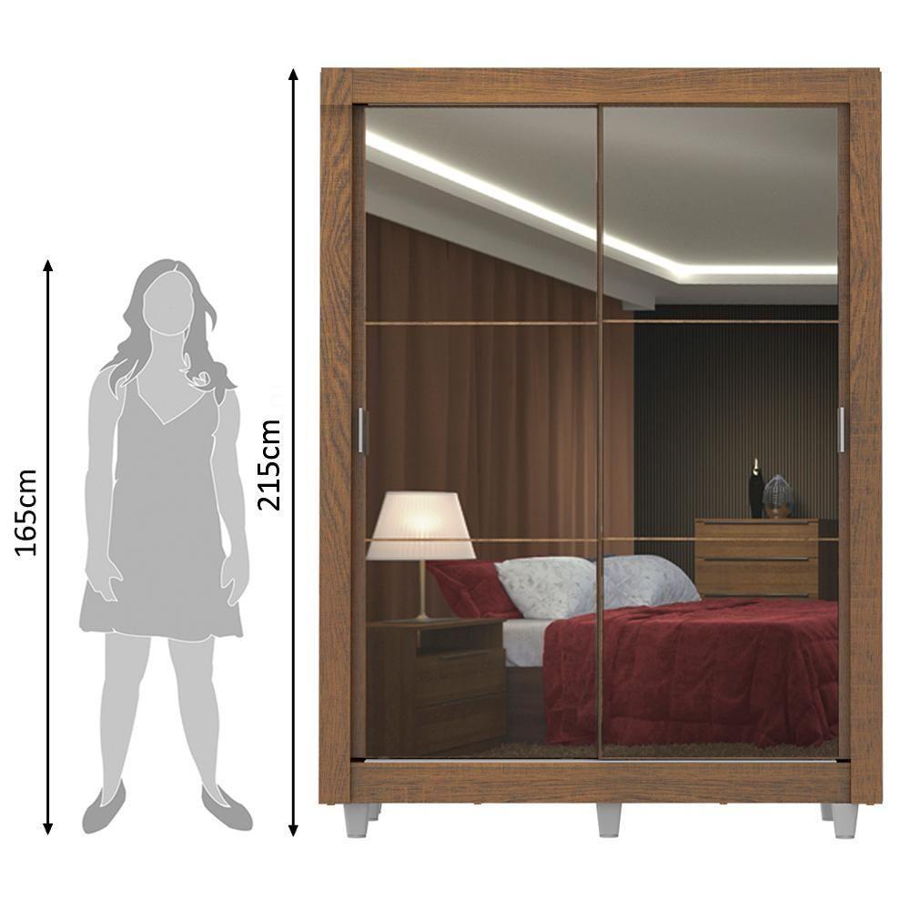 Guarda-Roupa Denver 2 Portas 2 Espelhos Rustic Madesa - 4