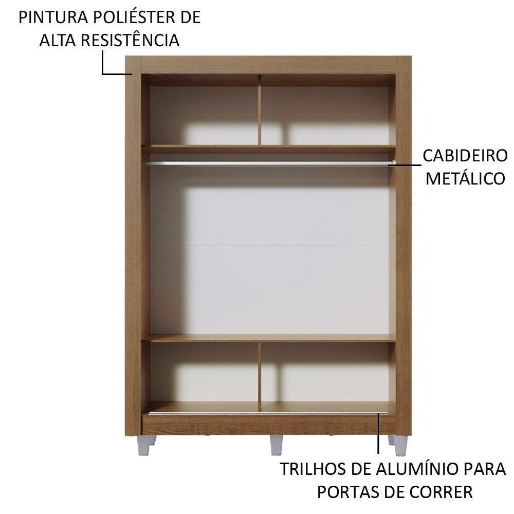 Guarda-Roupa Denver 2 Portas 2 Espelhos Rustic Madesa - 7