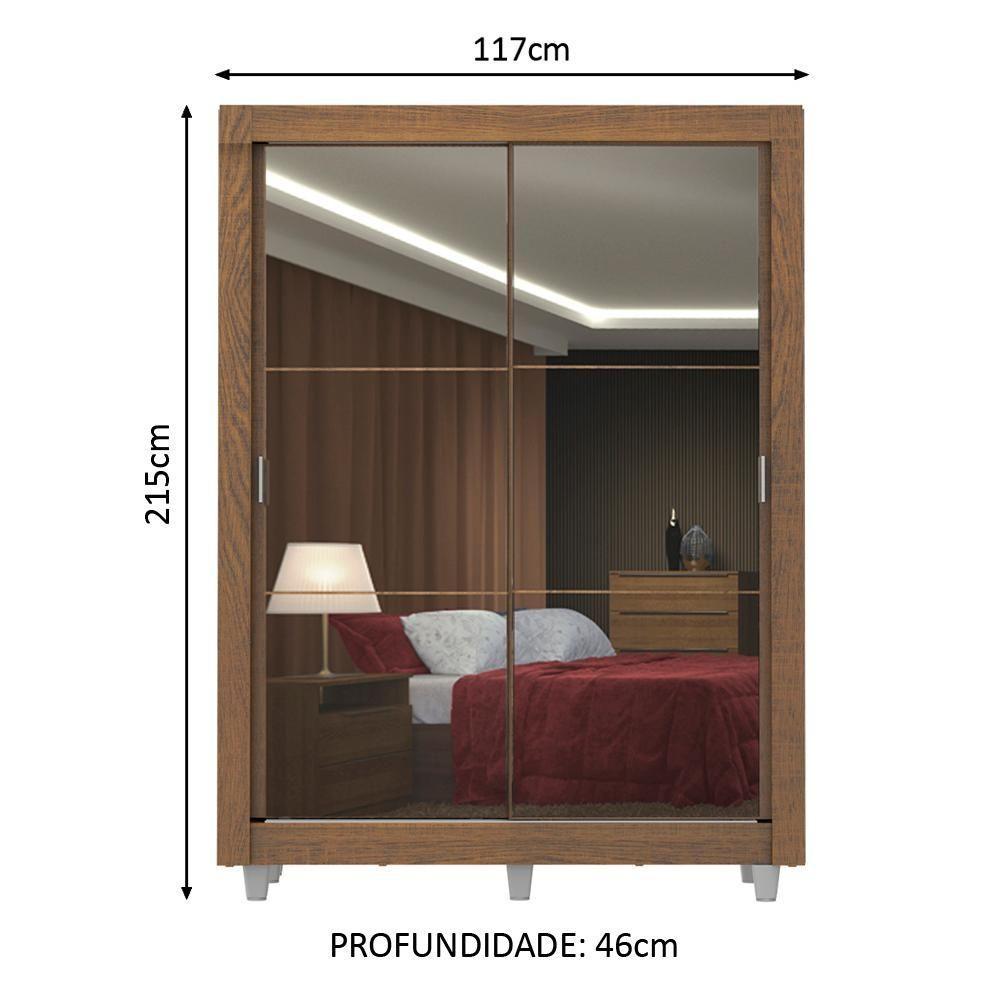 Guarda-Roupa Denver 2 Portas 2 Espelhos Rustic Madesa - 8