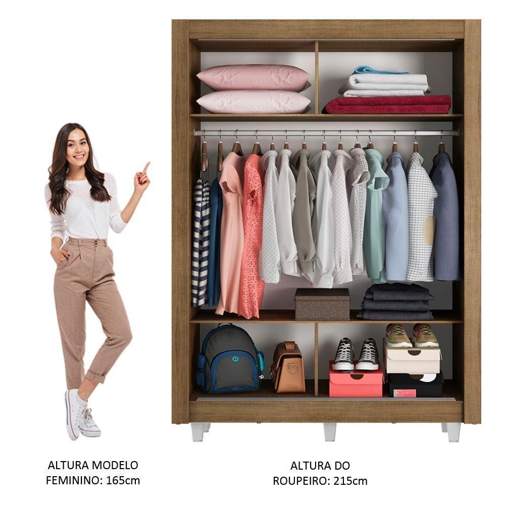 Guarda-Roupa Denver 2 Portas 2 Espelhos Rustic Madesa - 9