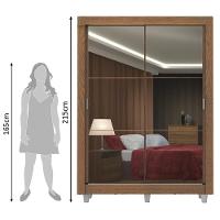 Guarda-Roupa Denver 2 Portas 2 Espelhos Rustic Madesa