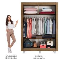 Guarda-Roupa Denver 2 Portas 2 Espelhos Rustic Madesa - 9